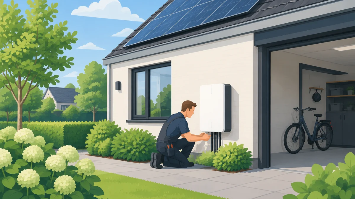 EcoFlow STREAM AC 5000 thuisbatterij geïnstalleerd bij een woning met zonnepanelen