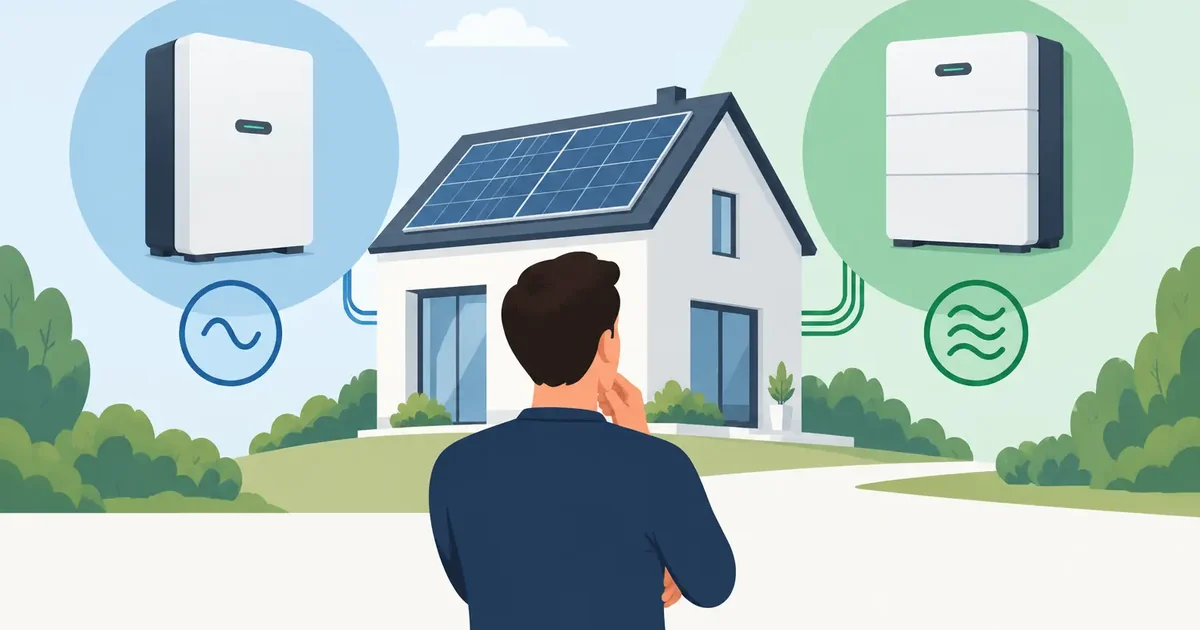 Woning met zonnepanelen en keuze tussen een eenfase of driefase thuisbatterij