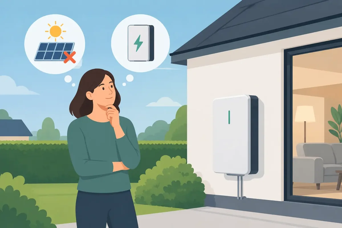 Thuisbatterij zonder zonnepanelen bij een woning